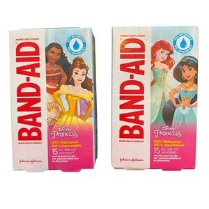 2x Band-Aid Bandages for Kids Disney Princess 100% Waterproof Bandages SEALED 30